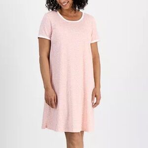 NWT Women's Small Charter Club Warm Blush Floral Short Sleeve Nightgown